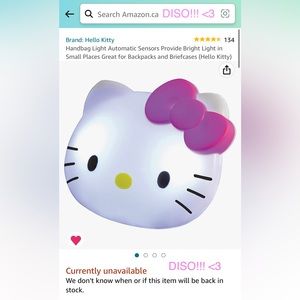 DISO! (Desperately In Search Of) Hello kitty light sensor for a purse!